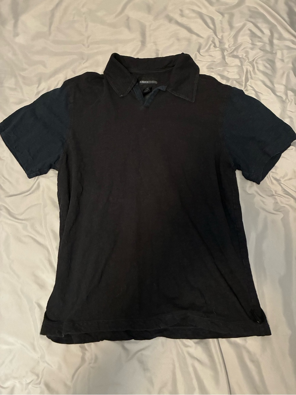 Guess Men's Black Polo Shirt with Short Sleeves